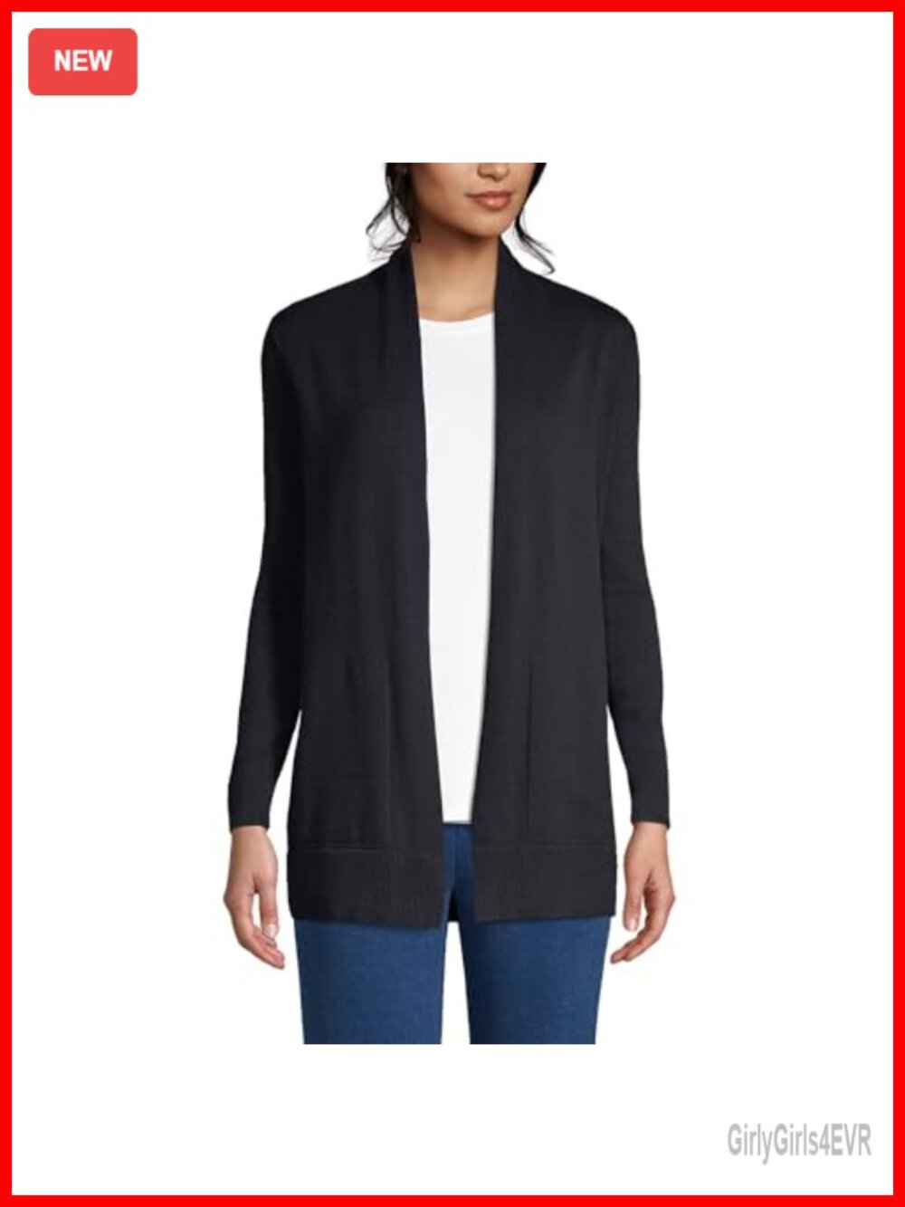 Long Sleeve Open Front Long Cardigan Sweater 100% Cotton Tunic Length